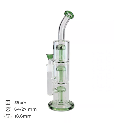 Szklane bongo z filtracją - Black Leaf 3x 8-Arm Tree